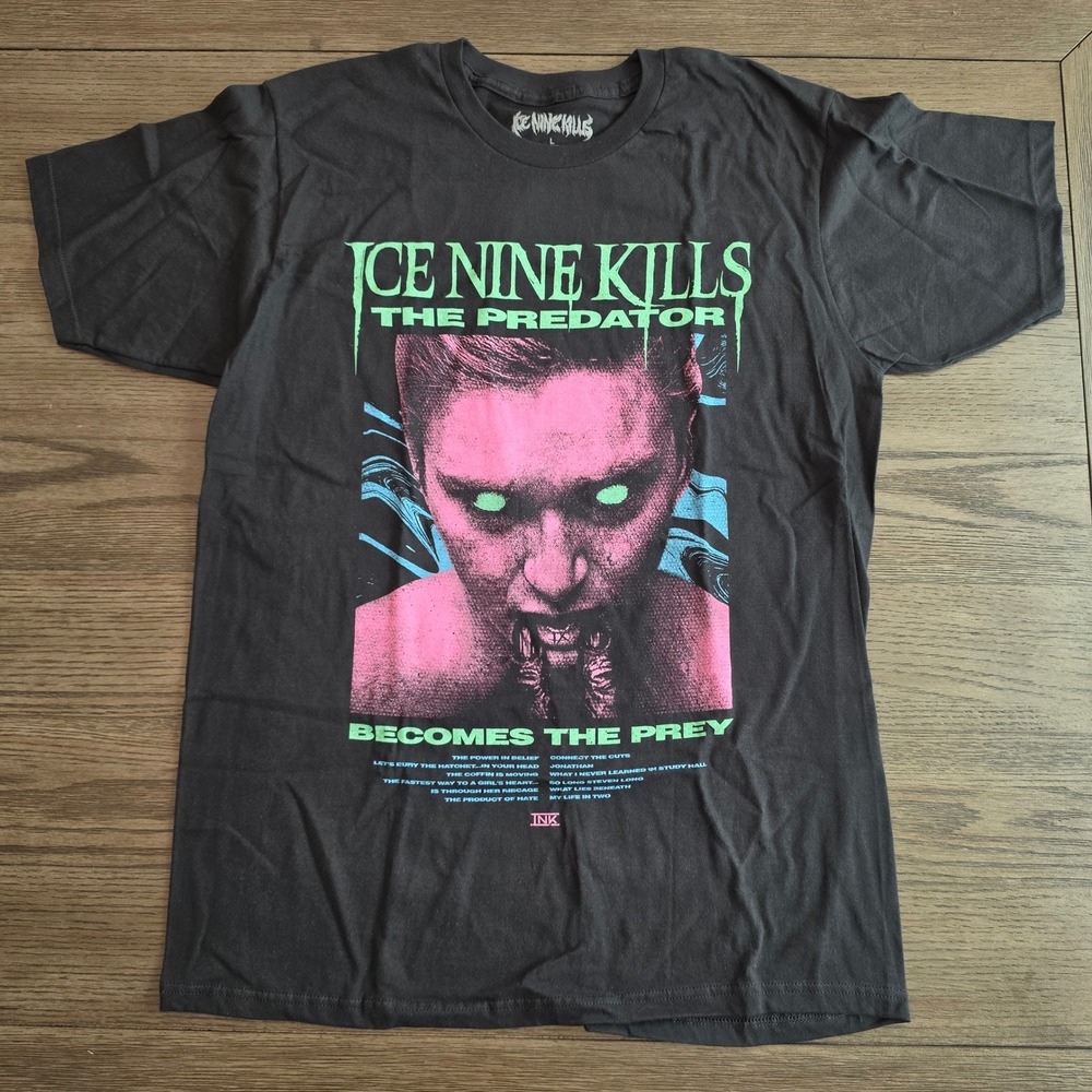 Ice Nine Kills The Predator Becomes The Prey Band T-Shirt Black Large NWOT